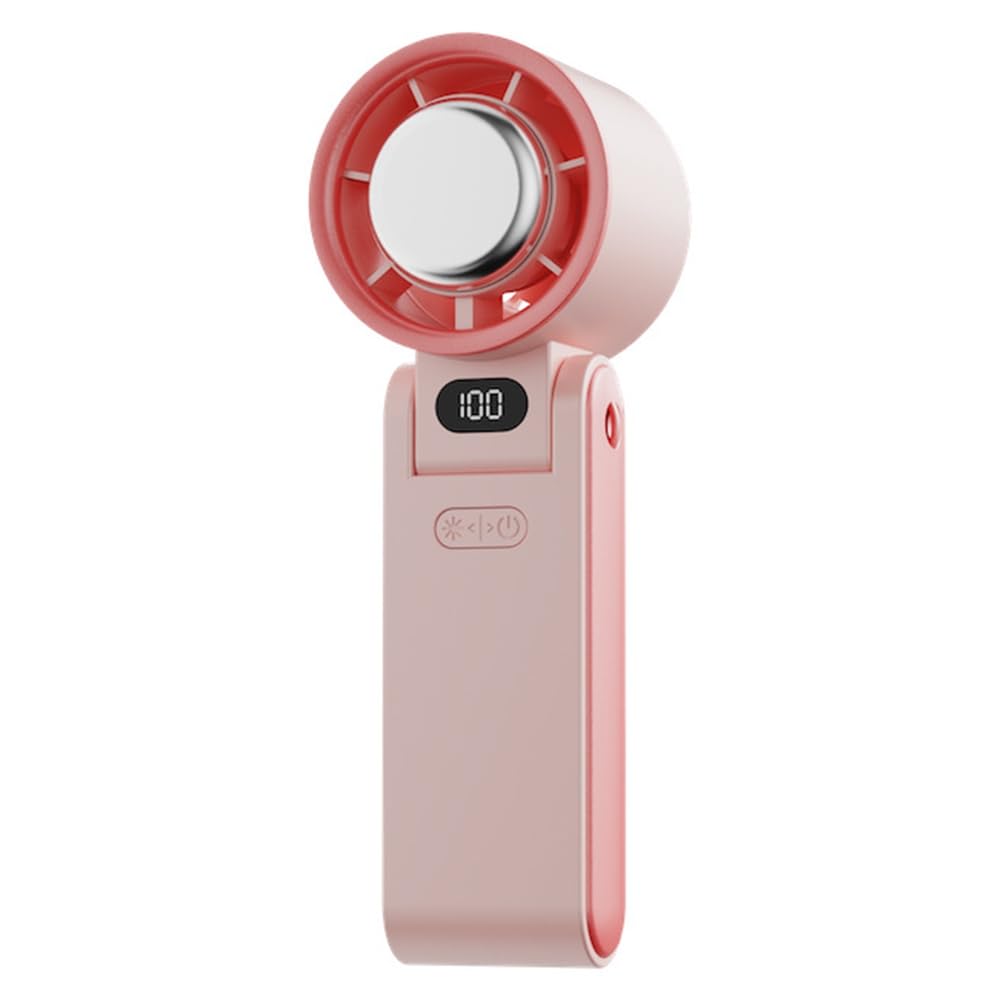 Aundhegrtt Turbo Handheld Fan with Ice Cooling, LED Display, Rechargeable for Travel & Outdoor