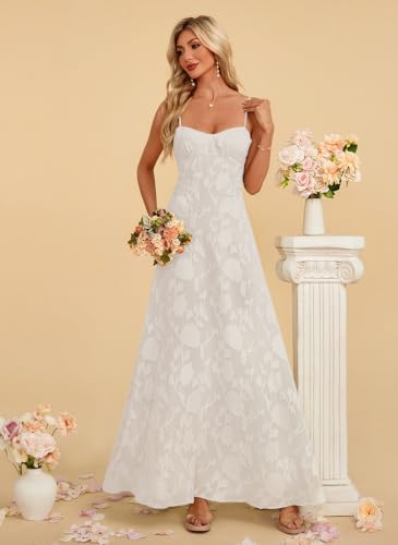 Image of Women's Elegant Wedding Guest Dress Spaghetti Straps Slim Fit Floral Sleeveless Formal Dress Maxi Evening Party