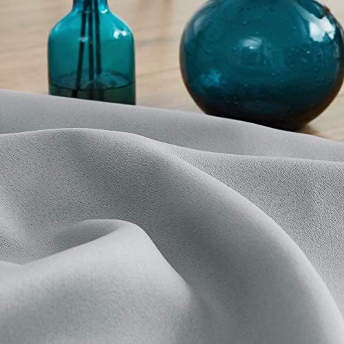 Image of Treatmentex Pom Pom Grey Curtains for Bedroom Windows 84 inch Energy Efficient Thermal Insulated Living Room Darkening Curtain Panels Drapes Nursery Room Children 52 inch w x2 Panels Rod Pocket