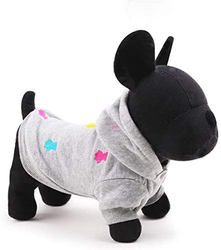 LeerKing Hundepullover Fleece Pullover Hoodie Pyjama Flauschiger Katzenpullover für kleine mittelgroße Hund Französische Bulldogge Kleidung Dackel Chihuahua L