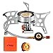 Mini Stufa da Campeggio, 3900 W Fornello da Campeggio a Gas Anti-Vento Portatile, Fornellino Pieghevole in Acciaio con Accensione Piezoelettrica, per campeggio, picnic, escursionismo