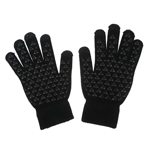 LIFKOME 1Pair Nonslip Touch Screen Gloves for Winter Knitted Gloves with Lining Two Finger Touch Capability for Outdoor Activities and Gaming Cold Weather