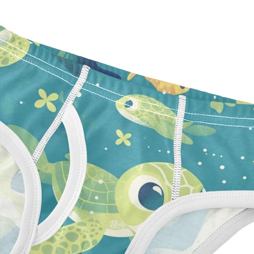 KLL Sea Turtle Marine Life Green Baby Boys Soft Boxer Briefs Cute Children Undies4