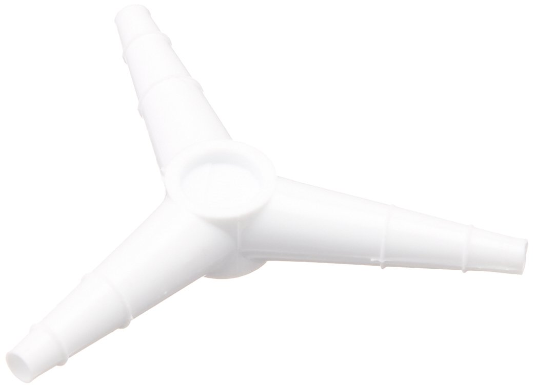 Kartell 227025 Polypropylene Equal Angle Y-Shaped Tubing Connector for 6mm-7mm-8mm Tubing ID (Case of 100)