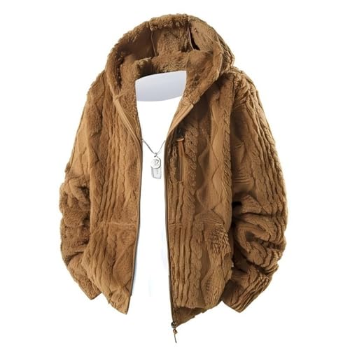 Genérico Abrigo Deportivo Hombre - Chaqueta Informal Gruesa con Forro Polar De Invierno Cálida Softshell Resistente Al Viento Cómoda para Uso Diario (Khaki L)