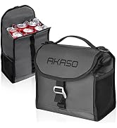AKASO Insulated Cooler Lunch Bag Packable Lunch Box 12 Can Cooler Bag with Adjustable Shoulder Strap for Office Picnic, Light Gray : Electronics