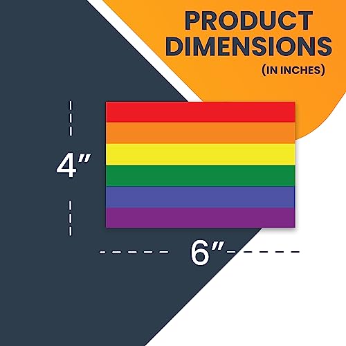 Image of Magnet Me Up Gay Pride LGTBQ Rainbow Flag Car Magnetic Decal, 4x6 Inches, Heavy Duty Automotive Vinyl Magnet for Car, Truck, SUV, in Support of LGBTQ, Fade Resistant (2pack)
