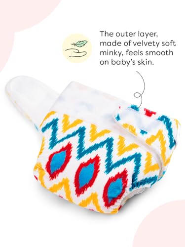 Image of SuperBottoms Newborn UNO Premium Cloth Diaper with Insert (0 to 3m) | Washable & Reusable Diaper with Organic Cotton Pad | Superior Absorption | Waterproof | SuperDryFeel Layer | Super Soft & Gentle
