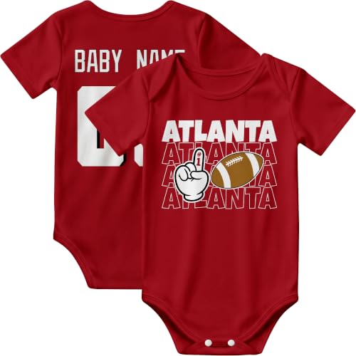 Image of KREDE Baby Clothes Custom Name Bodysuit for Baby Boy Gifts | Short Sleeves Bodysuit with Custom Number Name