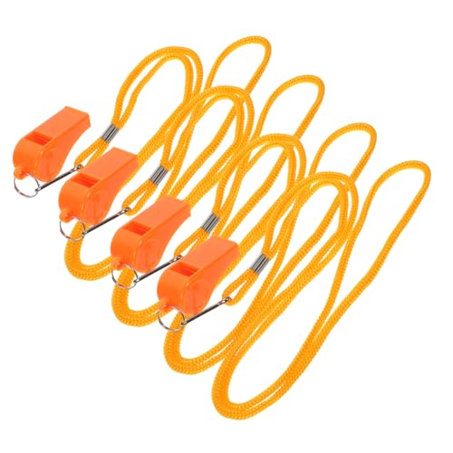 HANABASS 4 Piezas Silbato del árbitro Whistle Silbato socorrista Silbato de fútbol Earloop cordino Pelota Tarjetas de Futbol Silbato decoración Colgante de Silbato de plástico el plastico