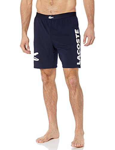Lacoste Men's Cotton Stretch Big Croc Print Long Boxer Briefs Pajama Pants