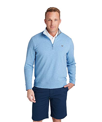 vineyard vines Men's Saltwater Half Zip Pullover, Coastline, Medium