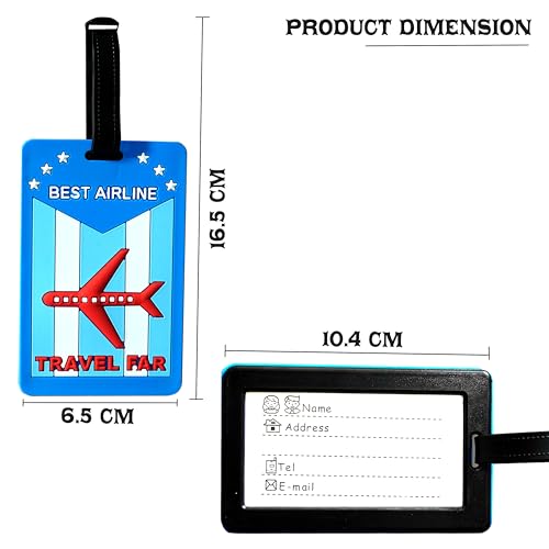 Storite Luggage/Bag/Travel ID Label Tags for Suitcase & School Bags Identifier Name Address Label with Silicon Strap | Pack of 3 | Multicolour (3 Pack) - Image 4