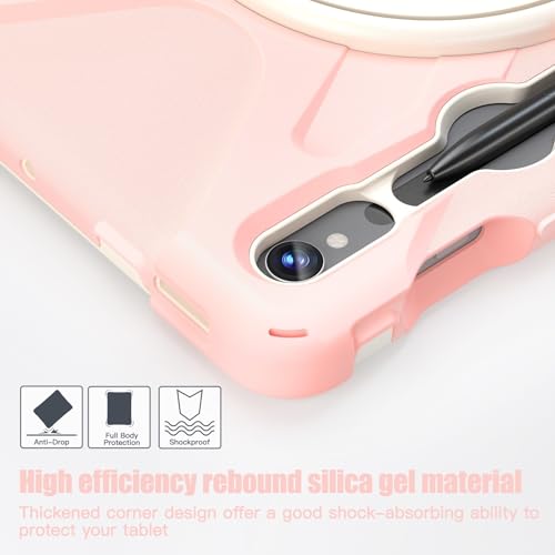 Funda Samsung Galaxy Tab S10 FE 10.9 2025 giratoria 360 inastillable oro rosa 7
