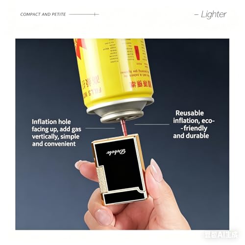 Encendedor metálico recargable con llama ajustable miniatura 6