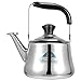 Hemoton Tetera Silbadora Tetera de Acero Inoxidable Tetera de Gas con Mango Ergonómico Hervidor de Agua Caliente con Pantalla de Filtro para Cocina Casera (1L)