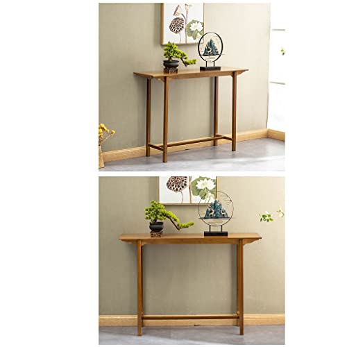 Mesa de consola de madera maciza de bambú con cajón elegante para entrada 6