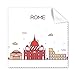 Rome Italy Flat Landmark Pattern Cleaning Cloth Phone Screen Glasses Cleaner 5pcs