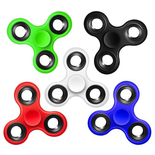 LADOWEIR Fidget Spinners 5 Pack for Kids and Adults Stress Relief Sensory Toys for Boys and Girls Age 8-13 High Speed 1-2 Min Quite Spins Fingertip...