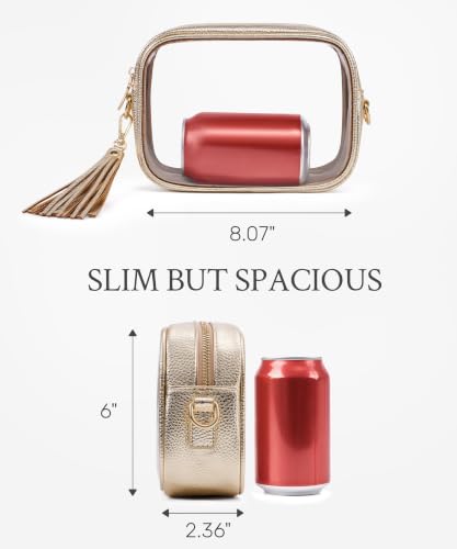 Image of Yarnic Clear Bag Stadium Approved, PVC Transparent Crossbody Purse Small Clear Crossbody Bag with Adjustable Shoulder Strap