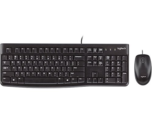 Logitech MK120 Combo Tastiera e Mouse con Filo per Windows, Layout Tedesco QWERTZ - Nero