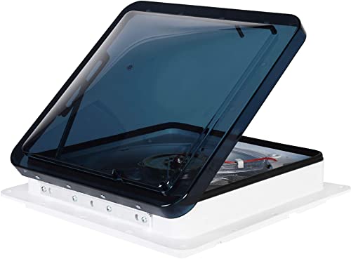 Dometic Fan-Tastic Vent Rv Roof Vent With Thermostat, Automatic Or Manual Variable Speed 12 Volt Rv Vent Fan, Automatic Dome Lift And Rain Sensor, Model 7350 (White) #TOP2