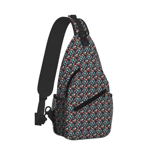 Bolsa cruzada con estampado exterior de planetas y correa diagonal ajustable 2