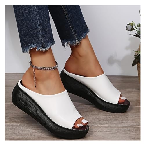 Orthopedic Sandals for Women 2024 Summer Comfortable Orthotic Leather Wedges Slides Dressy Platform Heel Arch Sandals2