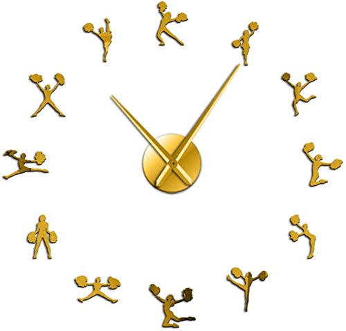 Carré 3D Bricolage Numérique Horloge Murale Design Moderne Miroir Salon Montre Murale Autocollant Horloge Murale Klok 45X55Cm Argent Doré Cover