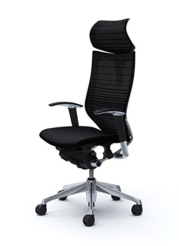 オカムラ デスクチェア オフィスチェア バロン 可動ヘッドレスト 可動肘 座クッション ブラック CP81BR-FGR1 ポリッシュ ブラックフレーム