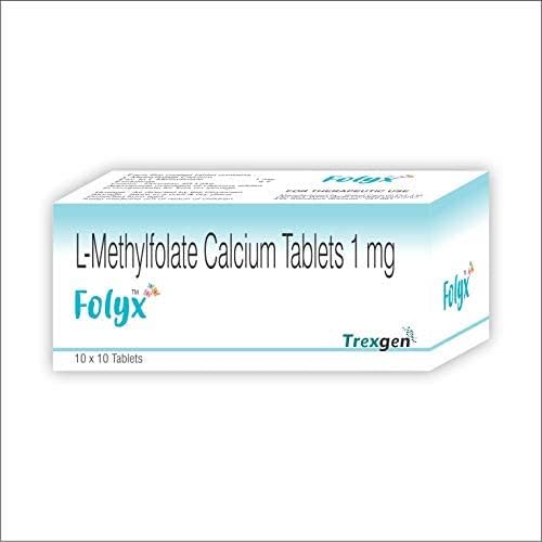 Trexgen - FOLYX L Methyl folate 1 mg (Active form of Folic acid (Vitamin B9) -100 Tablets