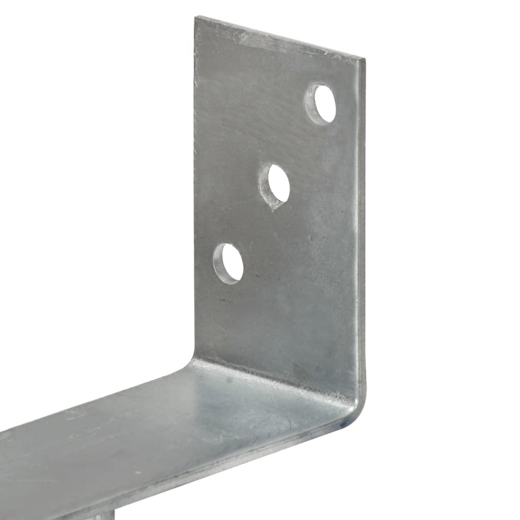 Juego de 6 soportes para postes, color plateado, 9 x 6 x 30 cm, acero galvanizado, anclaje para postes de valla con agujeros preperforados, extremo en espiral, anclaje estable