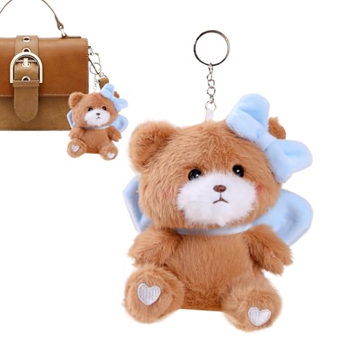 Genérico Llavero de felpa, llavero de peluche - Decoración de mochila con accesorio de oso y de | Colgante de de animales de peluche, llavero de oso de, de, de coche, llaveros d