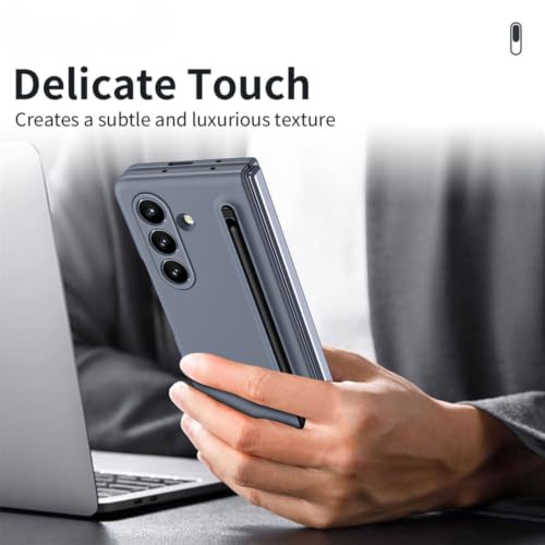 Image of TechTrendz for Samsung Galaxy Z Fold 8 Ultra Back Cover with Built in Compact S Pen Holder and Storage Slot Matte Protective Case Compatible with Galaxy Fold 8 Ultra Dark Gray