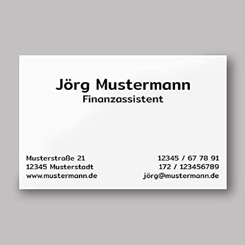 250 Visitenkarten | Klassik weiß | 350g hochwertiger Qualitätsdruck matt | 85 x 55 mm | Premium Qualität | verschiedene Motive | beschreibbar | Visitenkarte Cover