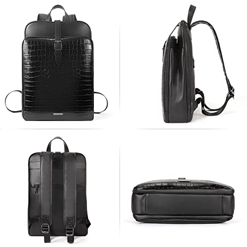 Image of CLUCI Leather Backpack for Women, 15.6 inch Laptop Bag, Large Genuine Work Backpack Travel Back