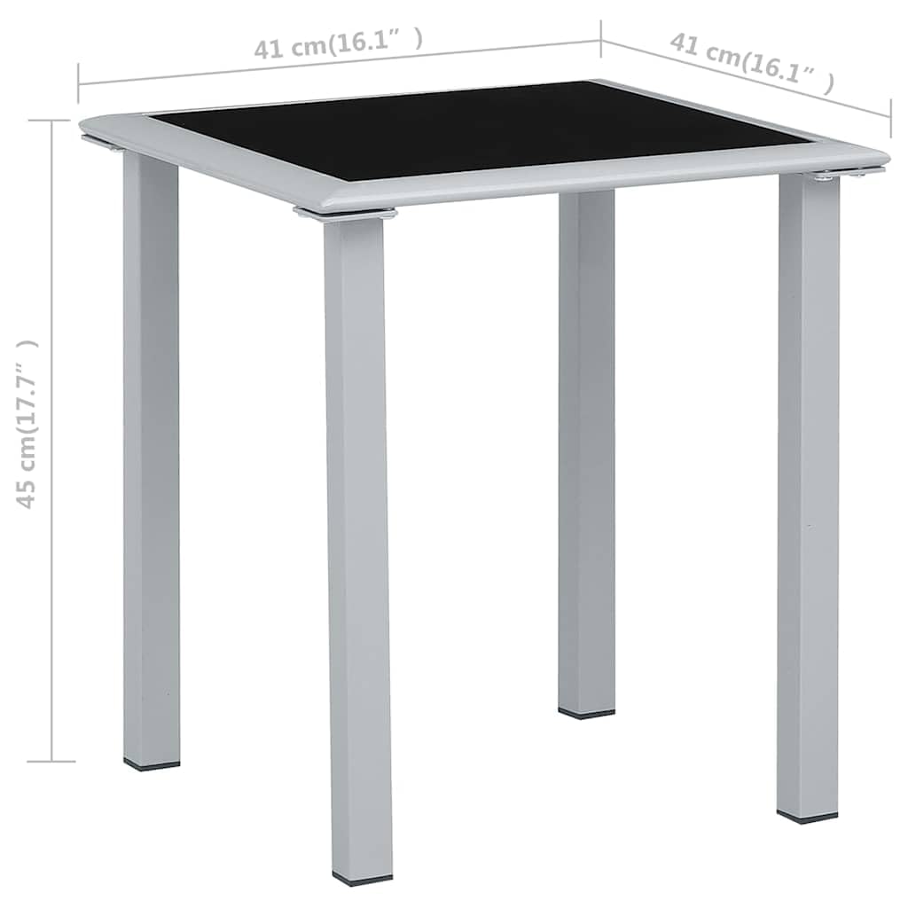 Leżak ogrodowy, 2 szt., ze stołem, aluminium, czarny, regulowany, ergonomiczny, odporny na warunki atmosferyczne, na balkon, taras, do wypoczynku