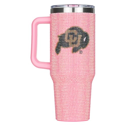 Image of The Memory Company Officially Licensed NCAA - University of Colorado, Boulder 40oz Pink Bling Game Day Tumbler