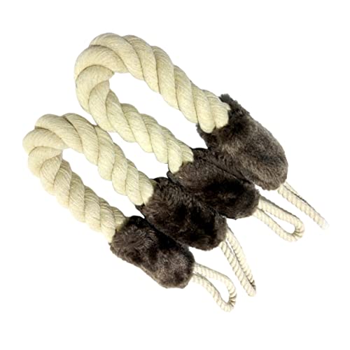 Angoily 2pièces Corde De Butée De Porte Anti-Collision Couleur Crème avec Extrémités Marron pour Protection De Porte Et Fenêtre