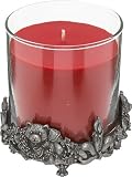 Decorative Pillar Candle Holder by Bianca Collection – Teddy Bear and Christmas Wreath Design - Fits