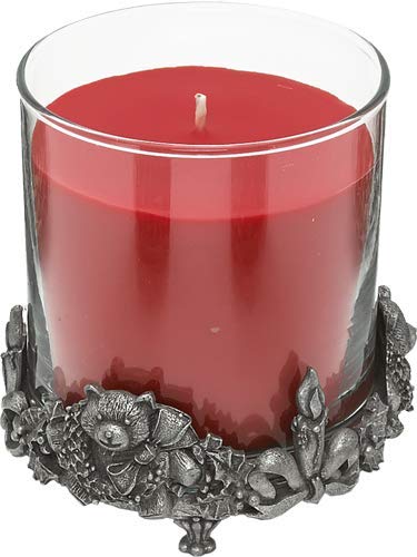 Decorative Pillar Candle Holder By Bianca Collection – Teddy Bear And Christmas Wreath Design - Fits Pillar Candle Or Small Wine Bottle - Made In Usa #TOP10