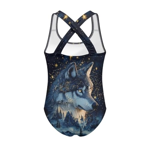 Image of Yzaoxia Girls' Swimwear One Piece Swimsuit for Kids Scoop Neck Bathing Suit Round Neck Swim Wear 5-14Y