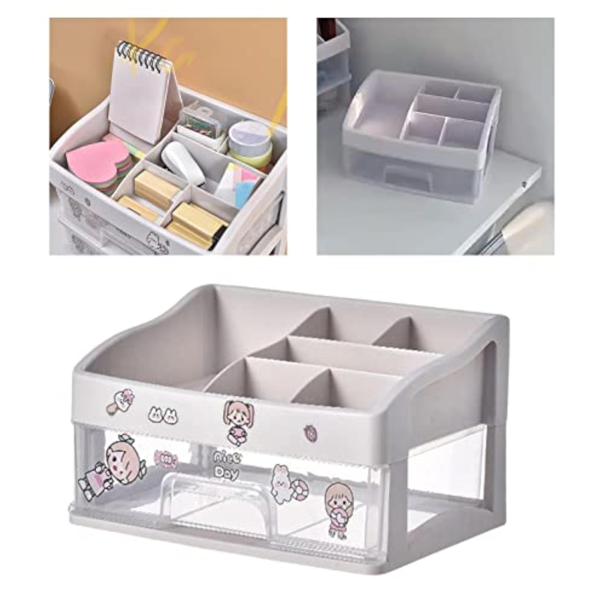 Cosmetic Storage Box with Drawers for Makeup Organization