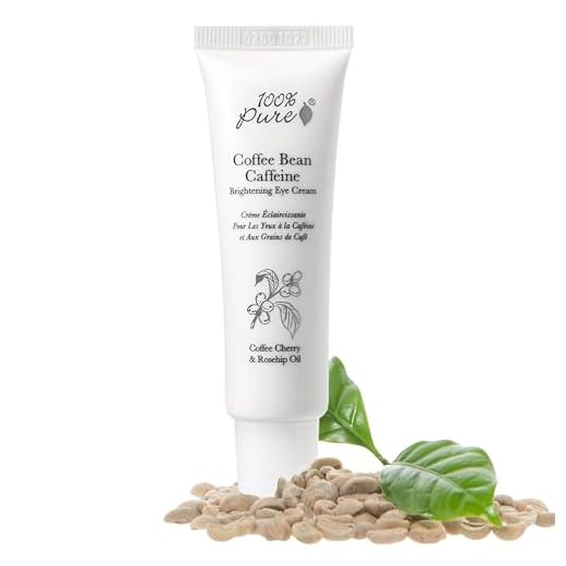 100% PURE Coffee Bean Caffeine Eye Cream Refresh & Hydrate Under Eye Treatment Reduce Puffiness, Dark Circles, Wrinkles with Green Tea, Rose Hip, Vitamin E - Youthful Vibrant Eyes - Vegan - 1 oz