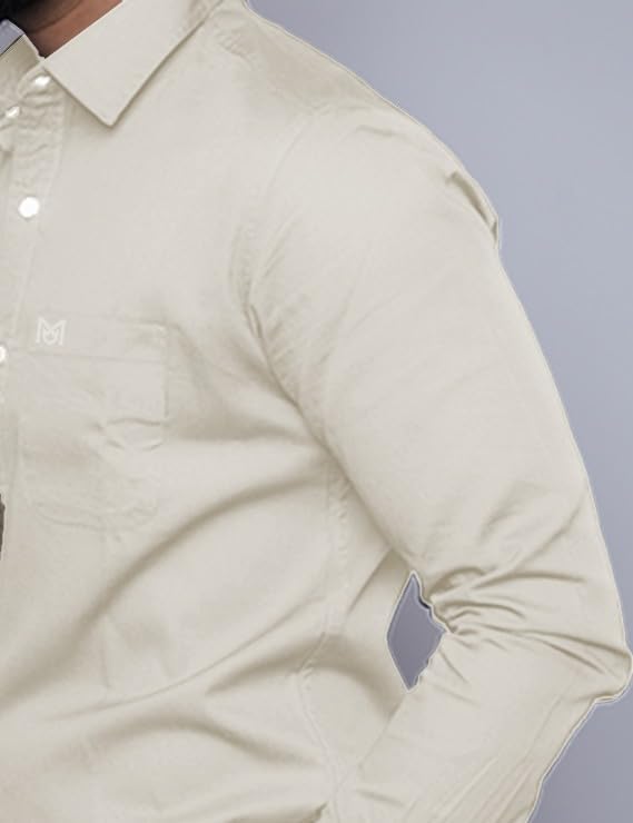 Image of Men's Slim Fit 100% Cotton Solid Full Sleeve Shirt | Premium Casual & Formal Wear for Men