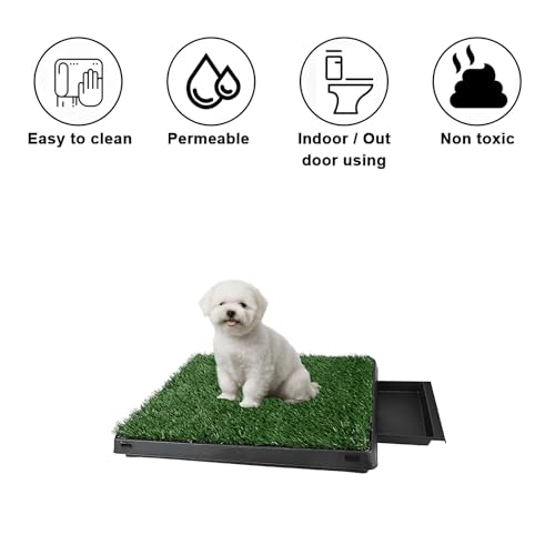 Trintion Hundetoiletten Hundetoilette Hunde Toilette Töpfchentrainingsmatte Mit Kunstrasen 63x50cm Hundetoilette Wiederverwendbar Und Leicht Zu Reinigen FüR Welpen Und Kleine Hunde