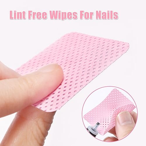 Qufiiry 300 Pcs Lint Free Wipes for Nails, Nail Wipes for Gel Polish, Nail Wipe Pads Lint Free Art UV Gel Polish Absorbent Remover Wipes, for Manicure and Clean DIY Nail Art(Pink) - Image 4