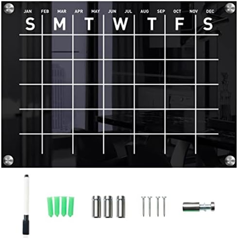 Operitacx Acrylic Magnetic Dry Erase Board Calendar Clear Fridge Erasable Wall Hanging Calendar Weekly Memo Board Message Wall Calendar for Home Office