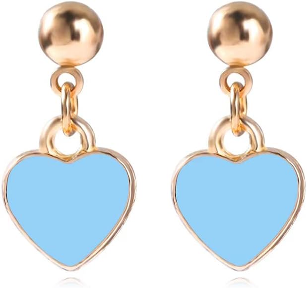 Liaght - Aretes colgantes de corazón rojo con diseño de corazón y esmalte rojo para mujer, regalo de joyería para el día de San Valentín