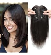 HOLFWALF Hair Toppers for Women Real Human Hair Topper for Women with Thinning Hair 12inch Hair T...